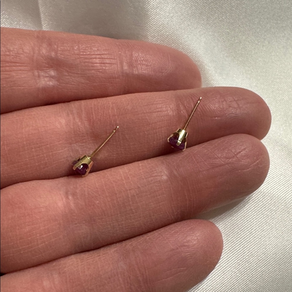 14k Ruby Studs - image 2